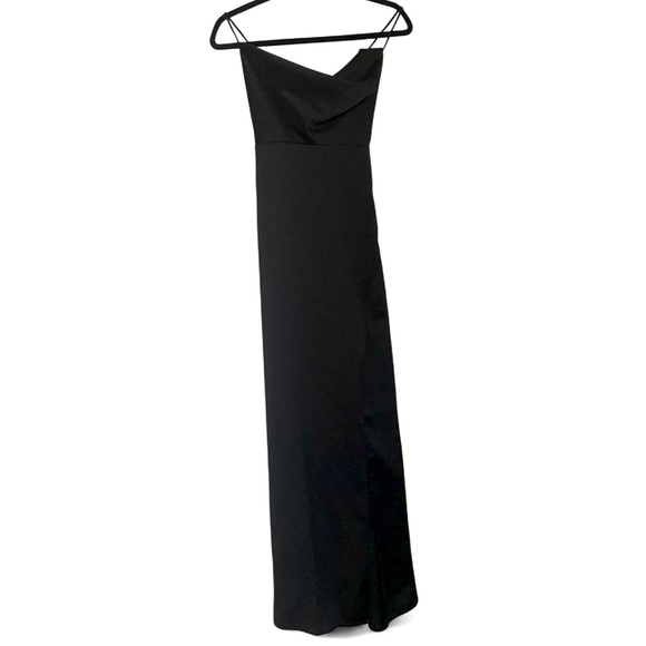NWOT - BHLDN Remy Cowl Neck Black Maxi Dress with Slit - Size 4 - Picture 5 of 7